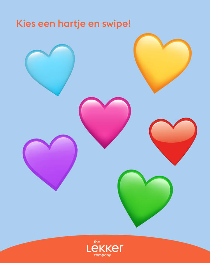 Kies een hartje en swipe